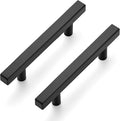 Ravinte Black Cabinet Handles 10 Pack 3-3/4 inch Matte Black Square Cabinet Pulls Kitchen Hardware 6 inch Overall Length Kitchen Drawer Pulls