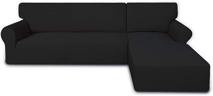 PureFit Stretch Sectional Couch Covers 2 pcs Non Slip L Shape Sofa Cover | by PureFit