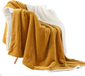 NANPIPER Throw Blanket Reversible Sherpa Flannel Blanket Ultra-Soft Plush Warm Fleece Microfiber for Bed/Couch Decorative Lightweight(50"x60",Ginger Yellow)