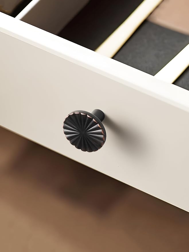 5 Pack Oil Rubbed Bronze Cabinet Knobs Flat Drawer Pulls Kitchen Cupboard Bathroom Dresser Cabinet Hardware Handles Zinc Alloy