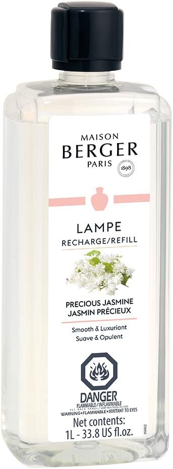 MAISON BERGER - Precious Jasmine - Lampe Berger Fragrance Refill for Home Fragrance Oil Diffuser - Air Freshener - 33.8 Fluid Ounces - 1 Liter