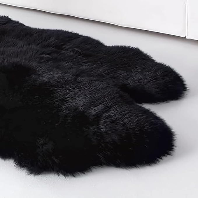 HUAHOO Premium Genuine Sheepskin Rug Black Real Australia Sheepskin Natural - Image 4