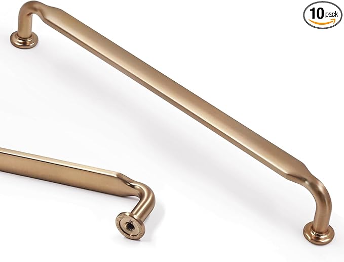 Asidrama 10 Pack 6.3 Inch(160mm) Champagne Bronze Kitchen Cabinet Handles, Cabinet Pulls Kitchen Cabinet Hardware for Cupboard Drawer Pulls