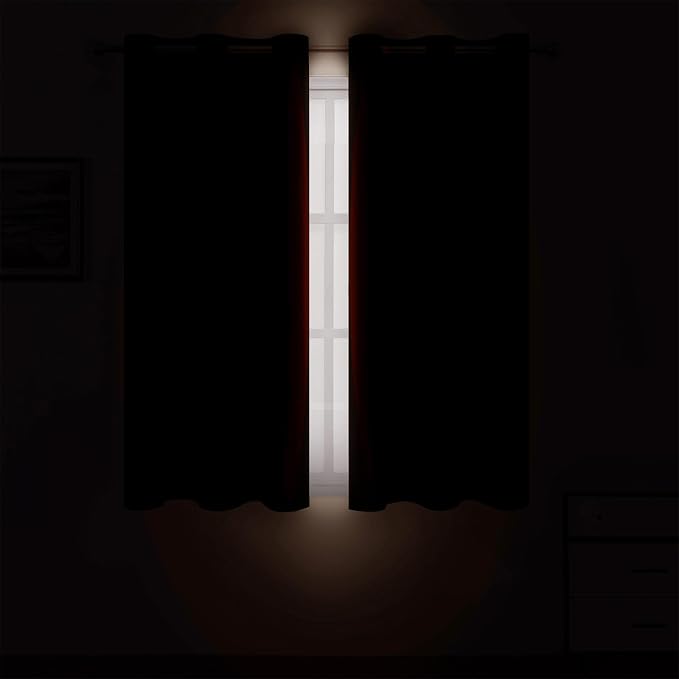 Chocolate Brown Blackout Curtains 34 x 63 Inch Length/Set of 2 Curtain - Image 3