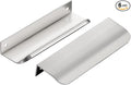 Ravinte Hardware 6 Pack Silver Cabinet Handles, 5 Inch (128mm) Finger Edge Pulls, 4 Inch Hole Center, Finger Pulls for Cabinets