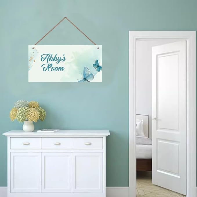 Personalized Signs Flowers Sign Bird Wall Art Decoration Exquisite Decorative Signs Custom Name for Kids Room Wall Art Decor Nursery Decor For Boys Bedroom Girls Room