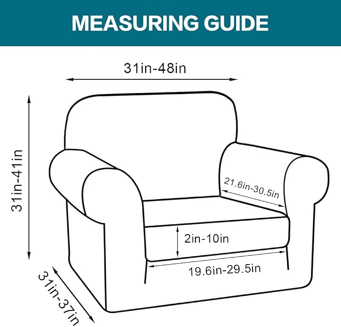 Turquoize 2 Piece Chair Covers Chair Slipcovers - Image 2