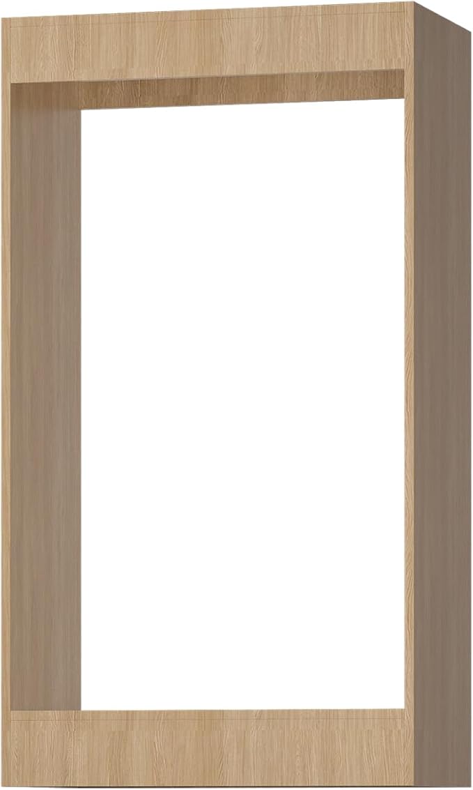 ROOMTEC 25.5" Double Hanging Closet Unit, Modular Closet System with Hanging Rod, Wardrobe Organizer for Bedroom or Walk-in Closet, Wall Mounted, Customizable Clothes Storage Unit, Wood