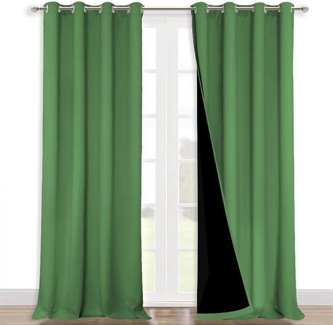 NICETOWN Full Shading Curtains for Windows, Forest Green, 52 inches W x 95 by NICETOWN