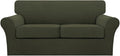 Turquoize 3 Piece Sofa Covers for 2 Cushion Couch Sofa Slipcover Soft Couch by Turquoize