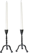 Black Taper Candle Holder Set of 2,Vintage Candle Sticks Holder Decor,Wrought Iron Candle Holder for Table Centerpiece,Halloween,Wedding,Christmas