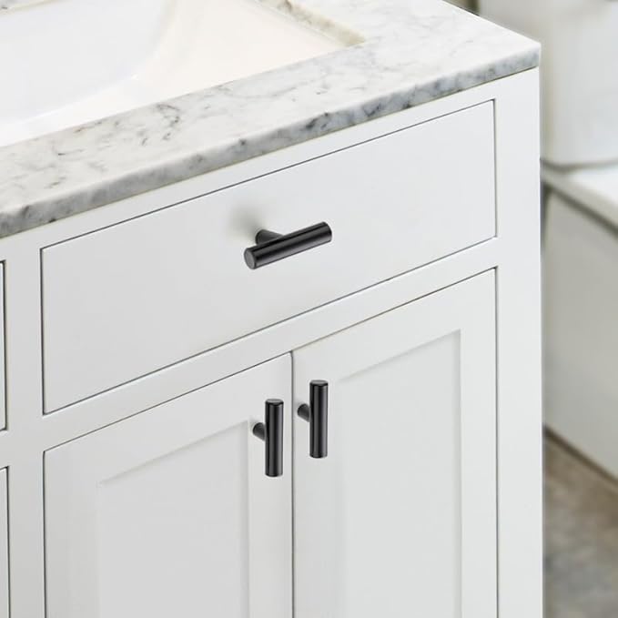 JOY DECOR 60 Pack Cabinet Knobs, Black Cabinet Handles, 2in Kitchen Cabient Knobs, Single Hole Drawer Knobs for Dresser Drawers