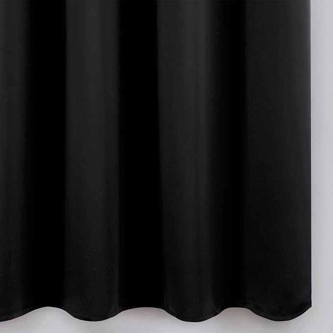 Blackout Curtains 52 x 90 Inch Long Black Curtains Set of 2 Panels Room - Image 8