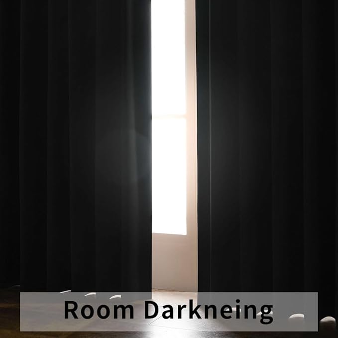 Joydeco Blackout Curtains 108 Inches Long, Thermal Insulated Black Out Curtains - Image 7