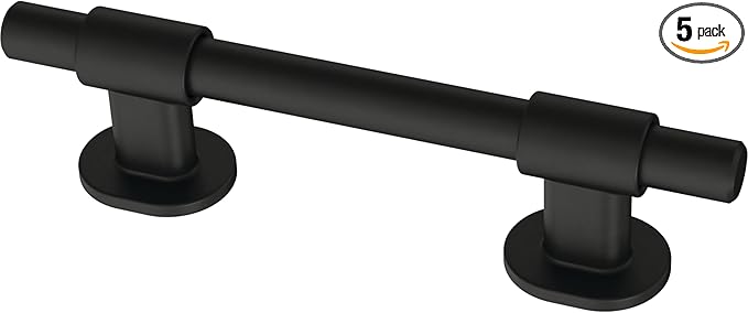 Franklin Brass Adjusta-Pull (5-Pack) Adjustable Drawer Pulls | Fits 1-3/8 to 4 Inch Hole Centers | Matte Black Cabinet Handles| Francisco P44364-FB-B