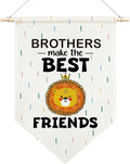 Brothers Make The Best Friends Pennant Flag, Boys Room Wall Art, Best Brother Pennant Banner for Home Nursery Playroom Bedroom Classroom Office Kids Room Decor