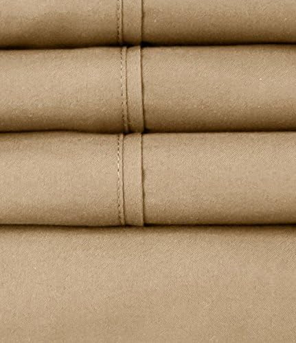 Queen Sheets Taupe - 6 Piece 1500 Supreme Collection Fine Brushed Microfiber Deep Pocket Queen Sheet Set Bedding - 2 Extra Pillow Cases, Great Value, Queen, Taupe