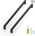 Ravinte 15 Pack Black Cabinet Pulls 11-1/3 Inch Square Kitchen Cabinet Handles Matte Black Kitchen Hardware for Drawer Pulls Drawer Handles Come with Screwdriver