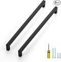 Ravinte 5 Pack Black Cabinet Pulls 11-1/3 Inch Square Kitchen Cabinet Handles Matte Black Kitchen Hardware for Drawer Pulls Drawer Handles Come with Screwdriver