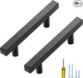Ravinte 40 Pack Black Cabinet Handles 3 Inch Square Cabinet Pulls Matte Black Square Hardware for Kitchen Cabinets - 5 Inch Total Length