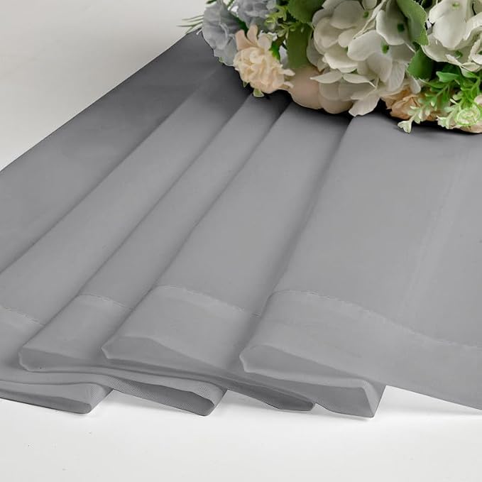 Charcoal Grey Sheer Curtains 90 Inches Long 2 Panels - Image 7