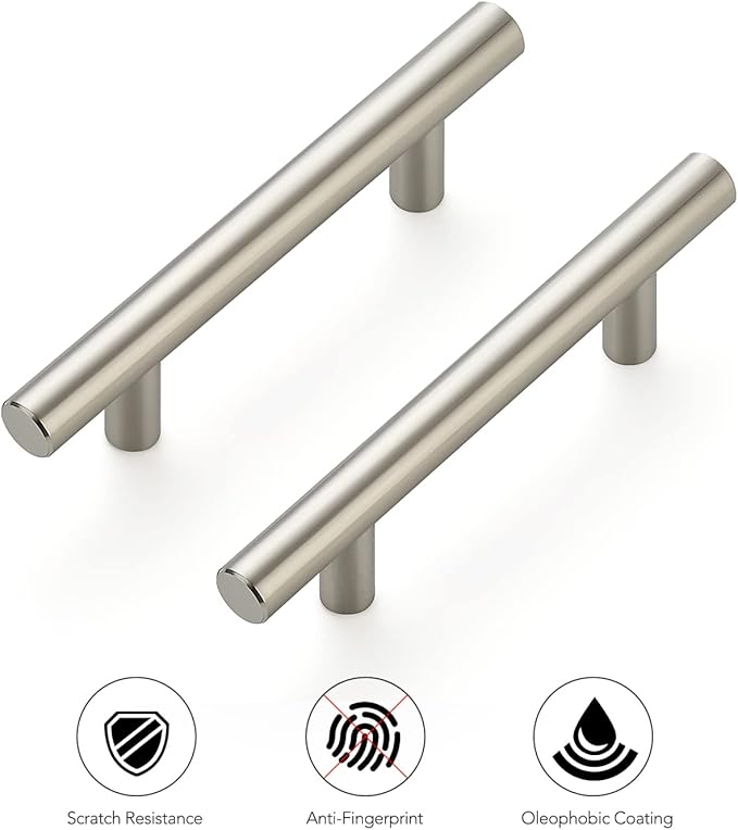 Ravinte 12 Pack 5 inch Kitchen Cabinet Handles Cabinet Pulls Brushed Nickel Stainless Steel Kitchen Drawer Pulls Cupboard Handles 3" Hole Center