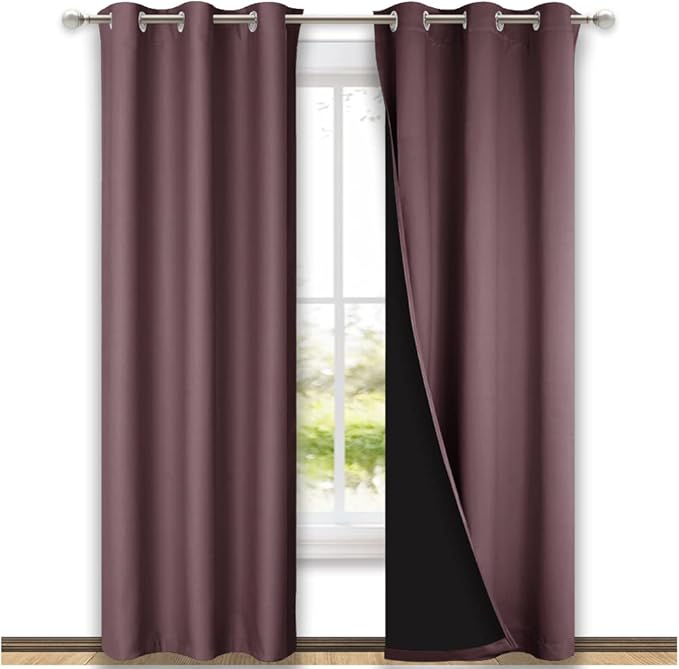 NICETOWN Full Shade Curtain Panels, Dry Rose, Pair of Thermal Insulated & by NICETOWN