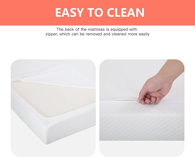 FDW | 5 Inch King Mattress | Medium Firm | Gel Memory Foam Mattress | White | Bed in a Box, CertiPUR-US Certified | Pressure Relief, Cooling Ventilated Foam | Washable Removable Cover