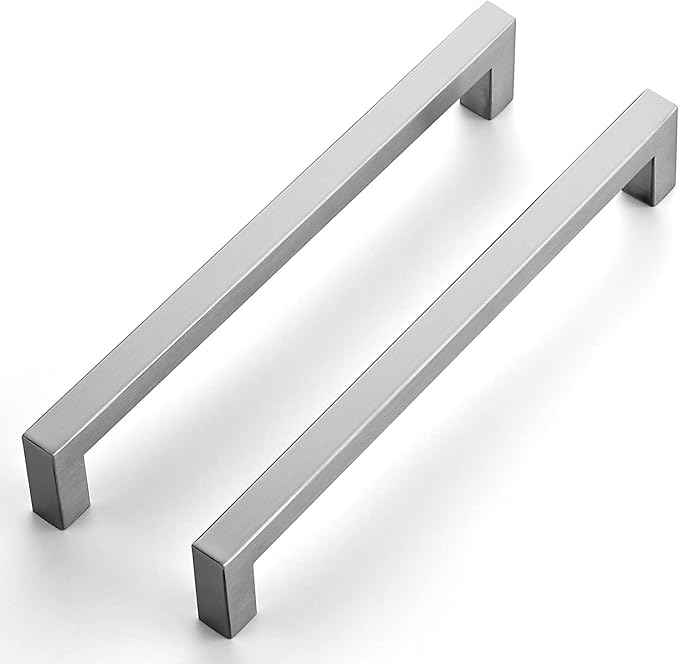 Ravinte 60 Pack 7-1/2 Inch Kitchen Square Cabinet Handles Satin Nickel Pulls Brushed Nickel Kitchen Cabinet Hardware Handles for Cupboard Drawer Pulls
