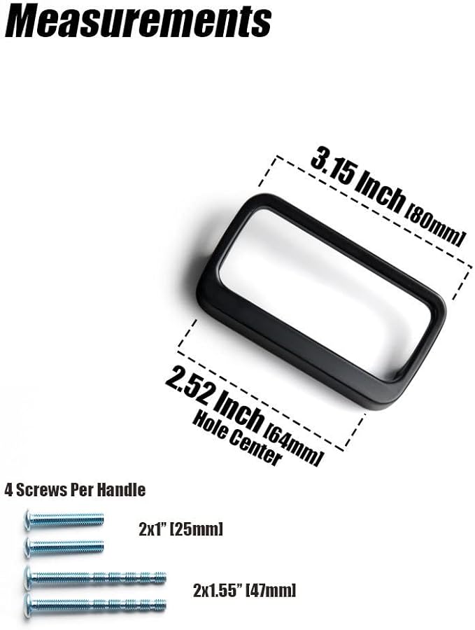 Goo-Ki Matt Black Cabinet Pulls with Hole Center 2.5''(64mm),Modern Zinc Alloy Drawer Pulls for Drawer,Wardrobe,Cupboard,6 Pack