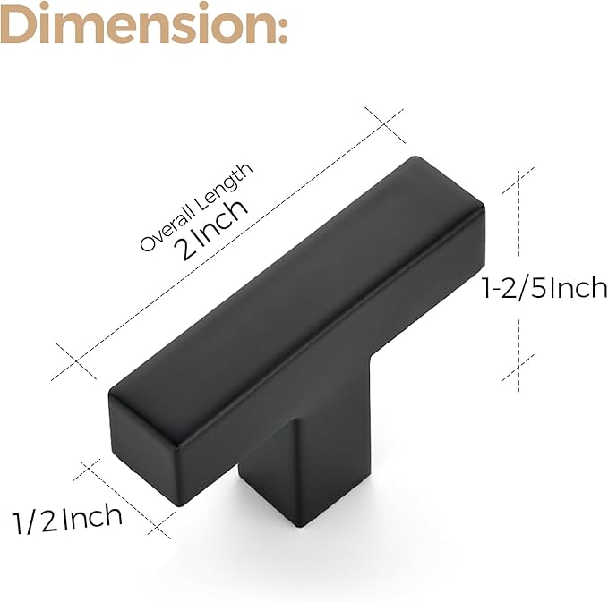 Ravinte 20 Pack 2 inch Length Square Cabinet Pulls Matte Black Stainless Steel Kitchen Drawer Pulls Cupboard Handles Cabinet Handles