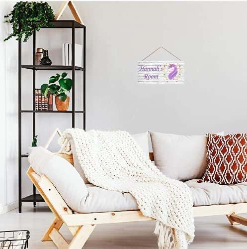 Personalized Signs Cute Magic Unicorn Sign Custom Name Door Sign For Baby Nursery Wall Decor New House Welcome Door Decor Plate For Kids Room Girls Bedroom Little Man Cave