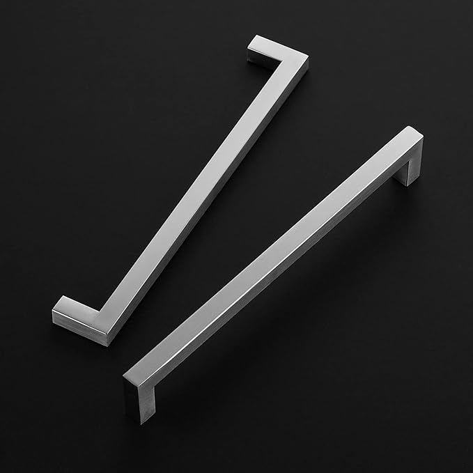 Ravinte 3 Pack 8-4/5 Inch Kitchen Square Cabinet Handles Satin Nickel Cabinet Pulls Brushed Nickel Drawer Pulls Kitchen 8-4/5 Inch Hole Center