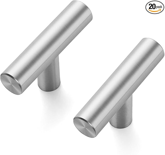 JOY DECOR 20 Pack 2 Inch Cabinet Pulls Kitchen Cabinet Handles with Single Hole Brushed Nickel Cabinet Hardware Stainless Steel Kitchen Drawer Pulls for Cabinets Cupboard,Wardrobe