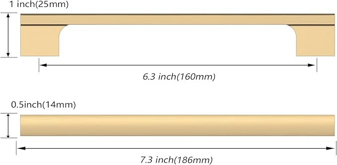 Asidrama 10 Pack 6.3 Inch(160mm) Champagne Bronze Cabinet pulls Kitchen Cabinet Handles, Cabinet Pulls Kitchen Cabinet Hardware for Cupboard Drawer Pulls