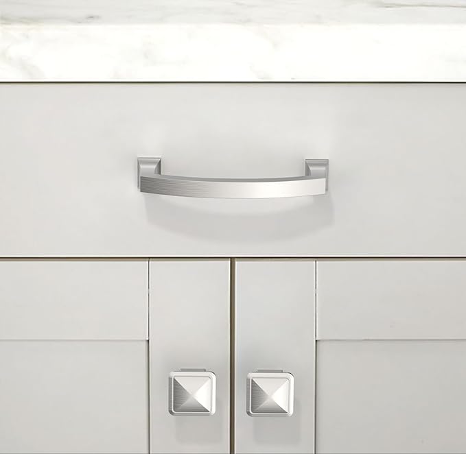 10 Pack Brushed Satin Nickel Cabinet Pulls 3.75 Inch(96mm) Kitchen Cabinet Handles Solid Zinc Alloy Cabinet Hardware Drawer Pulls