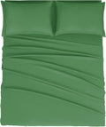 Mejoroom King Size Bed Sheet Set - Hotel Luxury 1800 Bedding Sheets & Pillowcases - 16" Deep Pocket Fitted Sheet, Soft, Breathable, Wrinkle & Fade Resistant - 4 Piece(King, Calla Green)