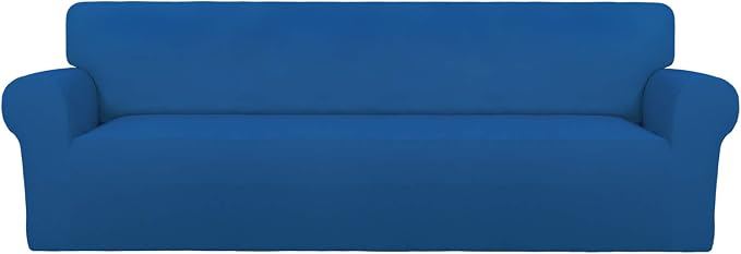 PureFit Stretch Couch Covers for Sofa 4 Seater Slipcovers Classic Blue | by PureFit