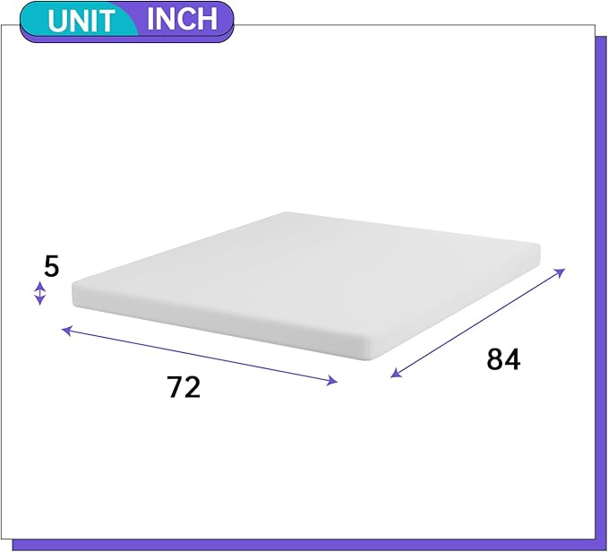 PayLessHere 5 Inch Gel Memory Foam Mattress Fiberglass Free/CertiPUR-US Certified/Bed-in-a-Box/Cool Sleep & Comfy Support,California King