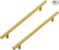 JOY DECOR 10 Pack Cabinet Handles, Gold Cabinet Pulls, 7-1/2 in Hole Center Kitchen Cabinet Handles, Stainless Steel T Bar Handles for Dresser Drawers