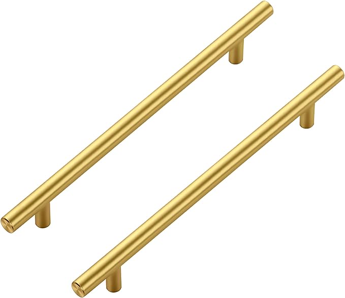 JOY DECOR 45 Pack Cabinet Handles, Gold Cabinet Pulls, 7-1/2 in Hole Center Kitchen Cabinet Handles, Stainless Steel T Bar Handles for Dresser Drawers