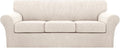 Turquoize 4 Piece Sofa Covers for 3 Cushion Couch Sofa Slipcover Soft Couch by Turquoize