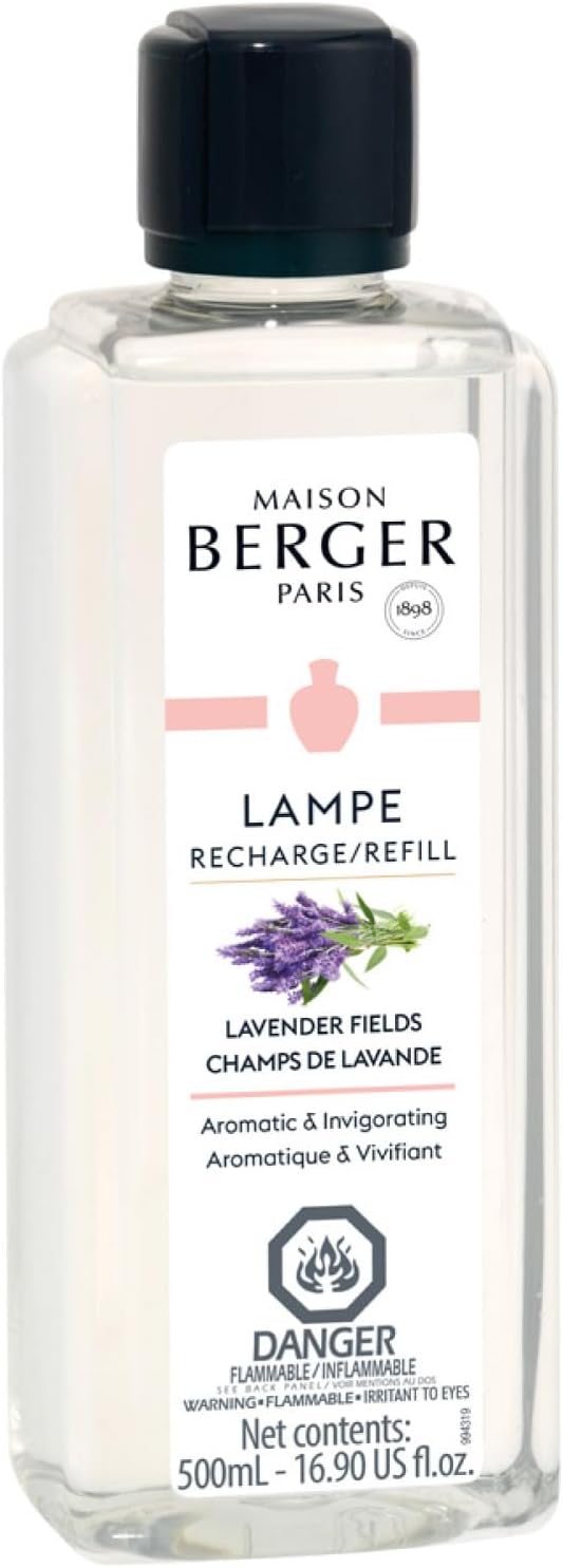 Lavender Fields | Lampe Berger Fragrance Refill by Maison Berger | for Home Fragrance Oil Diffuser | Purifying and perfuming Your Home | 16.9 Fluid Ounces - 500 milliliters | Made in France