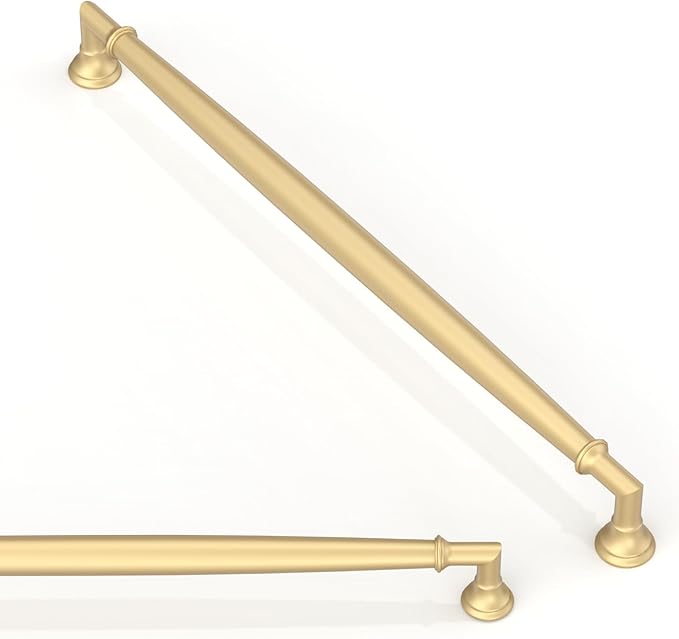 10 Pack Brushed Gold Cabinet Pulls 10 Inch(254mm) Kitchen Cabinet Handles Solid Zinc Alloy Cabinet Hardware Drawer Pulls