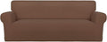 PureFit Stretch Couch Covers for Sofa Large Sofa Slipcovers Brown | 1-Piece by PureFit