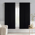 MIULEE Black Back Tab Blackout Curtains 52x54 Inch Length 2 Panels Set | Rod by MIULEE