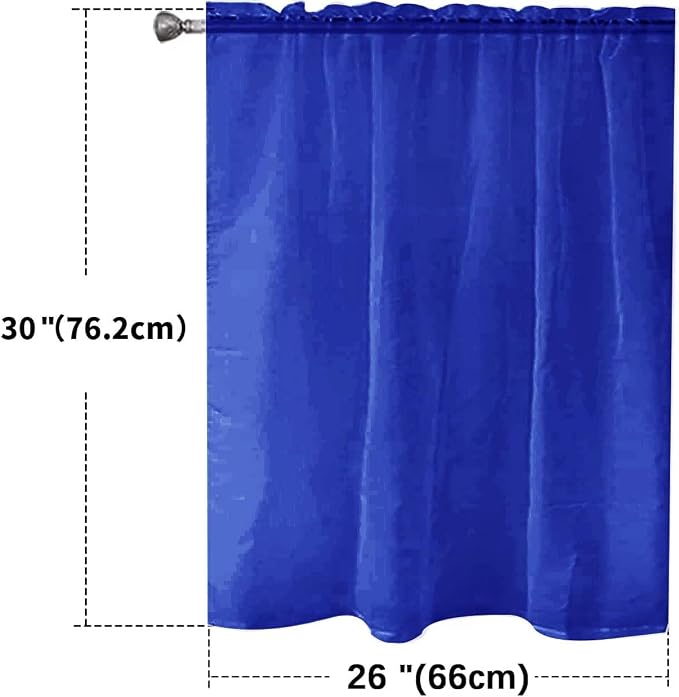 SpaceDresser Basic Rod Pocket Sheer Voile Window Curtain Panels Blue Sapphire 1 - Image 2