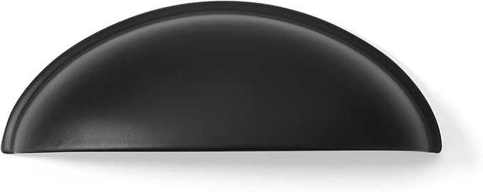 khtumeware 10 Pack 2-1/2" Drawer Pulls Matte Black Cabinet Cup Pulls Kitchen Hardware Cabinet Handles Drawer Handles Knobs 2.5 inch Hole Center