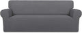 PureFit Stretch Oversized Couch Covers Fleece Sofa Slipcovers Gray | 1-Piece by PureFit