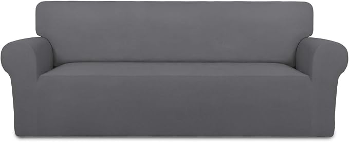 PureFit Stretch Couch Covers for Sofa Large Sofa Slipcovers Gray | 1-Piece Sofa by PureFit